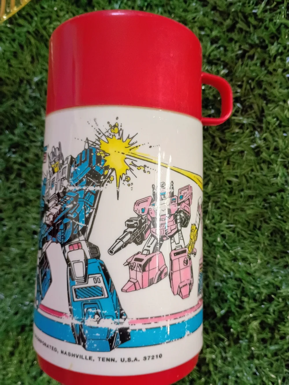 Thermos Red and White Transformers Graphic Drink Thermos
